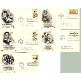 USA Five First Day Covers Commemorating Humanitarian Causes: Seeing Eye Dogs, Red Cross, Christmas Seals, Combat Alcoholism, Disabled Persons