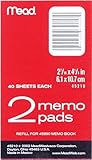 Mead Memo Pad refills 2-7/16" x 4-1/4", 2 Pads of 40 Pages Each