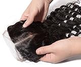 DaJun hair Middle Part 1Pc 4x4 lace closure with Virgin Peruvian Remy Human Hair 3 Bundles Hair Weaves Mixed Length 4Pcs Lot Deep Wave Natural Color Can be Dyed