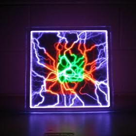 Luminglas 12" Square Plasma Illumination Display Set Multiple Color RED GREEN PURPLE Contemporary Luminglass Disk/Disc Night Light (137)