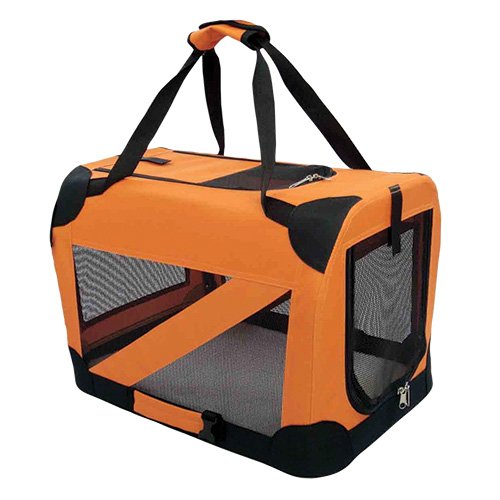 Pet Life Folding Zippered 360° Vista View House Carrier (features 3M Thinsulate): Orange, Small
