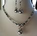 Genuine Swarovski Grey Crystal and Pearl with Pendant Necklace set (BRAND NEW)