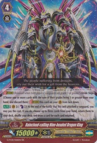Cardfight!! Vanguard TCG - Raincloud-calling Nine-headed Dragon King (G-FC01/026EN) - Fighter's Collection 2015