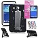 Galaxy Tab 3 Lite 7.0 Case, EpicGadget Shockproof Heavy Duty Rugged Impact Hybrid Case with Build in i Kickstand Protective Cover with Galaxy Tab 3 Lite SM-T111/T110 Screen Protector (Black/Black)