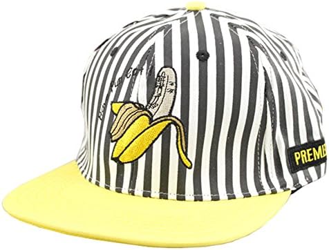 Bayto Men Fashion Street Hats Hip-hop Baseball Cap Harajuku Style Banana Stripes BD084 Black