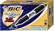 BIC Great Erase Grip XL Low Odor Dry Erase Marker, Chisel Tip, Black, 12 Dry Erase Markers