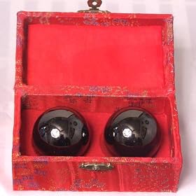 Black Ebony Elegant Therapuetic Hand Balls - Chinese Exercise Balls