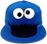 L/XL Sesame Street Big Face Cookie Monster Fitted Hat Cap Large - Extra Large