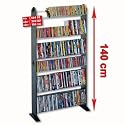 Riesiges Multimedia Regal f&uuml;r bis zu 464 CD's oder 200 DVD's oder 100 VHS Multimedia St&auml;nder Butler titan
