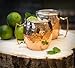 Xummit Stunning Hammered Moscow Mule Copper Mug / Cup with Golden-Hued Handle 18 Oz (Set of 2)