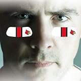 NCAA Louisville Cardinals 2-Pair White Team-Colored Eye Black Strips