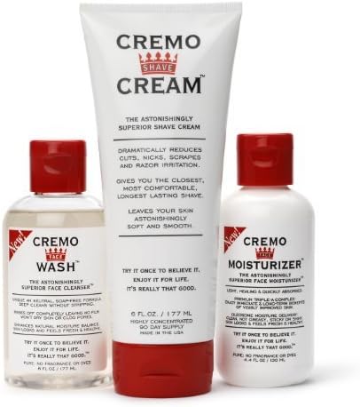 This ensemble helps you achieve a close shave and clean face wash, and moisturizes your complexion. - GIFT COMBO - Cremo Cream Shave Cream, Face Wash & Moisturizer for Men