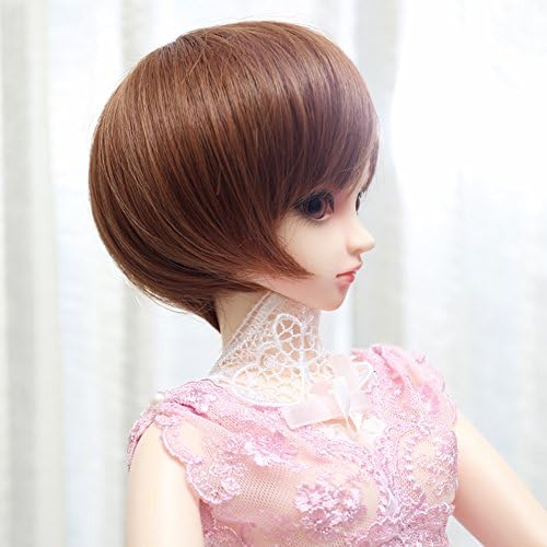 9-10 inch (22-24cm) 1/3 BJD/SD Doll Wig Short Straight Hair (Brown)