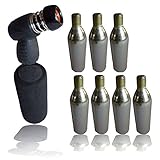 Bike CO2 pump cycle tyre tube inflator Presta Schrader 7 x 16g gas cylinders