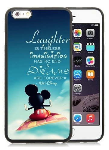 iPhone 7 Case,Laughter Is Timeless Disney Dreams Mickey Mouse Quote Protective Phone Case Cover For iPhone 7 4.7(Inch)