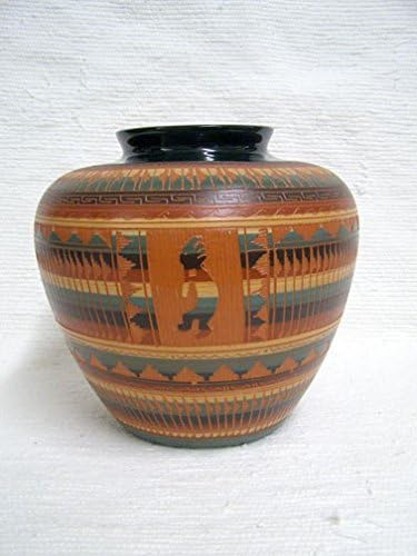 Native American Navajo Red Clay Pot--Apple with Kokopelli
