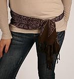 IMAGE OF Batik Scarf - Purple on Brown Baroque Design