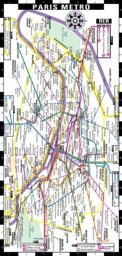 Streetwise Paris Metro Map - Laminated Paris Metro Map - Folding pocket & wallet size metro map for travel