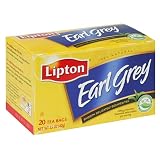 Lipton Earl Grey Tea, Tea Bags, 20-Count Boxes (Pack of 6)
