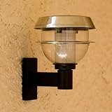 Solar Wall Lights, Stainless Steel, Adjustable, Two Possible Heights, Suitable for Outdoor Entrance, Garage or Sconce, Lot of 2