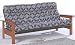 Modern Style Dark Oak Finish Futon in Wood Arms and Metal Frame