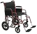 Drive Medical TR22-B Heavy Duty Transport Chair, 22 Inch, Blue/Black