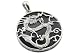 Onyx Round Dragon's Spirit Pendant, 925 Sterling Silver