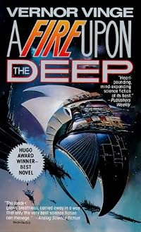 book cover of A Fire Upon the Deep.