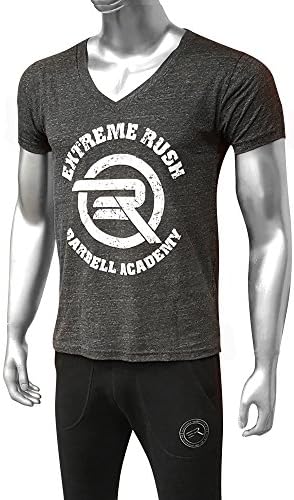 Men's ERA Barbell Academy Deep Cut V-Neck (Large, Onyx)