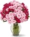 100 Blooms of Pink Spray Roses with Hourglass Vase