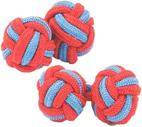 Red &amp; Blue Silk Knot Cufflinks | Cuffs &amp; Co