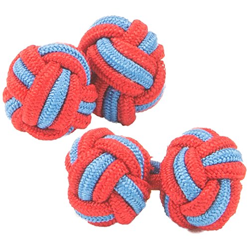 Red &amp; Blue Silk Knot Cufflinks | Cuffs &amp; Co