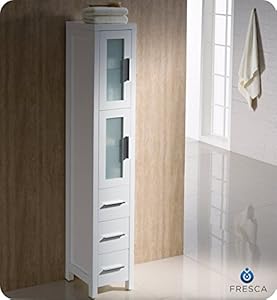 Fresca Torino Tall Bathroom Linen Side Cabinet - White