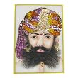 Arts of India Embossed Miniature Painting on Marble Plate of The Indian Maharaja With A Turban