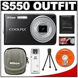 cheap Nikon Coolpix S550 10-Megapixel Digital Camera (Graphite Black) with 5x Optical Zoom + Nikon Camera Case + Cameta Bonus Accessory Kit