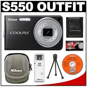Nikon Coolpix S550 10-Megapixel Digital Camera (Graphite Black) with 5x Optical Zoom +... by Nikon
