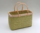【鳥越竹細工　手提げかご　パイプ付き　小 】　サイズ：３３×１８×高さ２１（全高３４）ｃｍ 素材：鈴竹 サザエさん