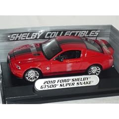 FORD SHELBY MUSTANG 2010 ROT SCHWARZ STREIFEN SUPER SNAKE 1/24 SHELBY COLLECTIBLES MODELLAUTO MODELL AUTO