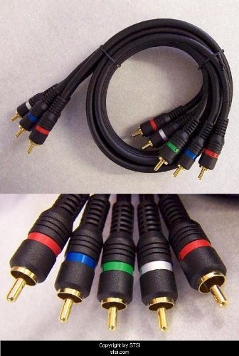 3 Ft Component Video Cable + Dual RCA Audio, 5 RCA, HDTV Black