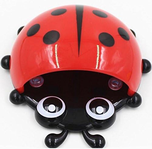 Gissy Studio Cute Cartoon Ladybug Wall Sucker Toothbrush Holder Bathroom Rack Random Color