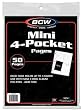 50 Pages of BCW Pro 4-Pocket Mini Page (Poly Bagged Pack of 50 - 3 Ring Holes) for Baseballl & Other Sports Trading Cards