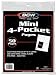50 Pages of BCW Pro 4-Pocket Mini Page (Poly Bagged Pack of 50 - 3 Ring Holes) for Baseballl & Other Sports Trading Cards