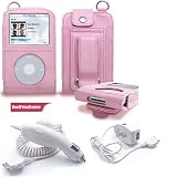Frozen Series Pink Leather Case for Apple Ipod Video (30gb and 60gb) + Home/travel Charger for Apple Ipod + Car Charger for Apple Ipod