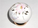 1-1/4 Britannia Knob - White W/ Valentine Transfer W/Gold Foot