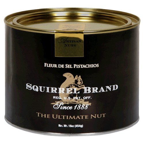 Squirrel Brand Nuts, Fleur de Sel Pistachios, 16-Ounce Cans (Pack of 2) by Squirrel Brand