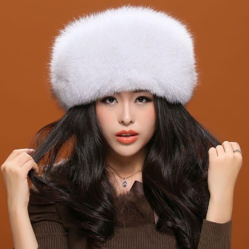 Mingxin womens real fox fur hat hand-made fashion pure color warm winter cap
