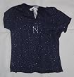 Split Crew Glitter T-Shirt Navy w/Nailheads "N" for "NICE"
