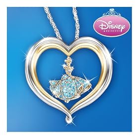 The Bradford Exchange Disney Princess Cinderella's Dream Heart-Shaped Sterling Silver Pendant Necklace