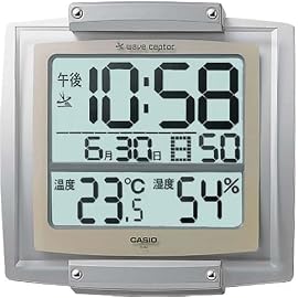 CASIO wave ceptor 電波掛時計 ID-24J-8JF 温度・湿度・カレンダー表示