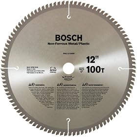 Bosch PRO12100NF 12-Inch 100 Tooth TCG Non-Ferrous Metal Cutting Saw Blade with 1-Inch... by Bosch